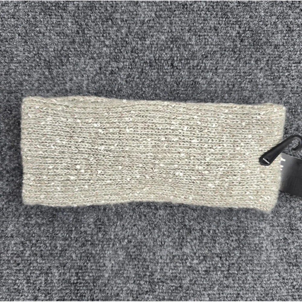 DKNY Fleece-Lined Headband Twist Metallic Knit Grey Ear Warmer for Winter
